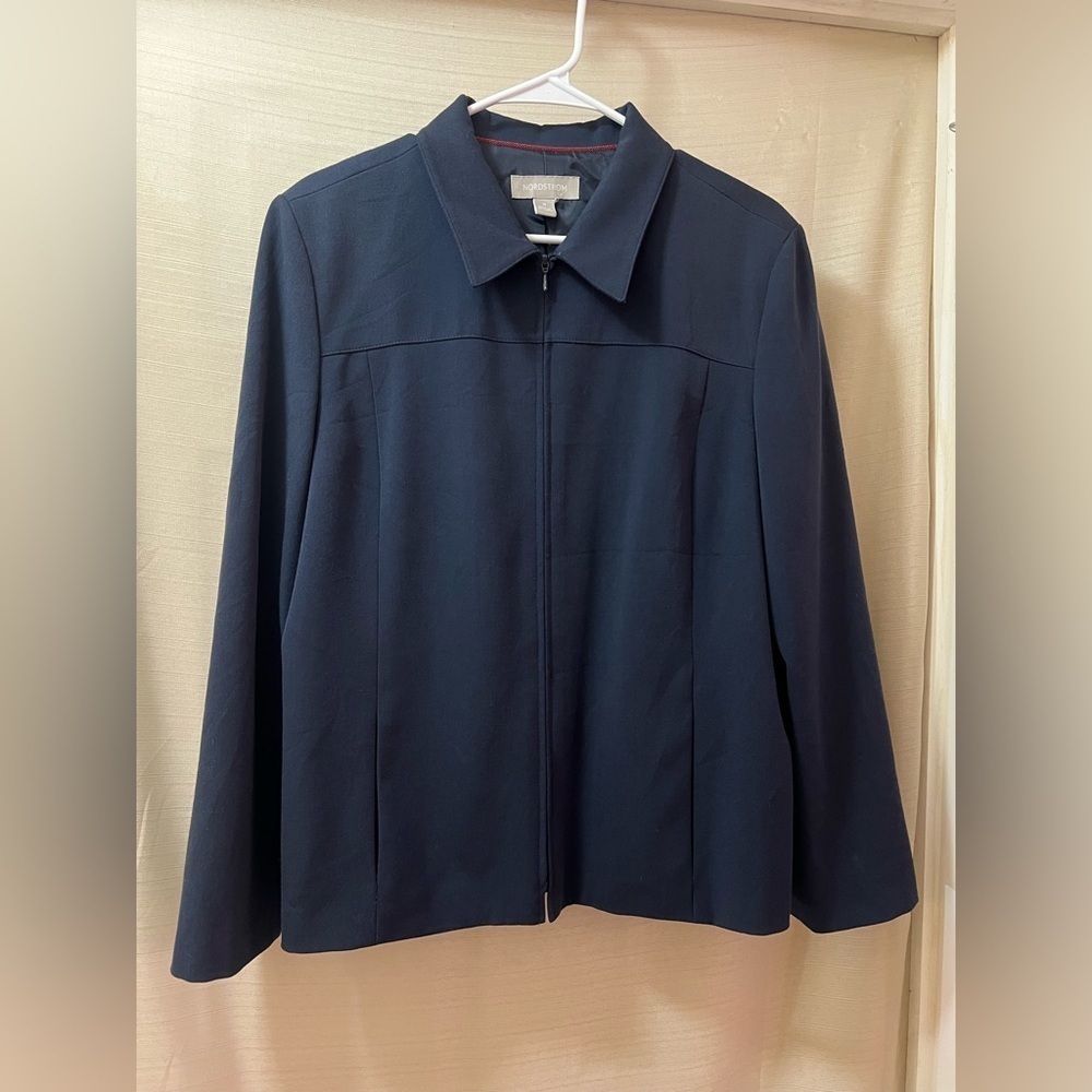 Nordstrom BOGO Navy Blazer Jacket Zip Up Fall Vibes classic preppy ⚫️
